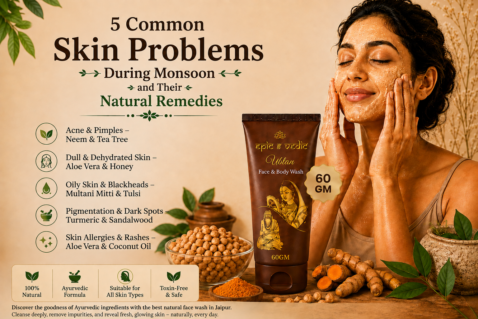 5 Common Skin Problems During Monsoon and Their Natural Remedies